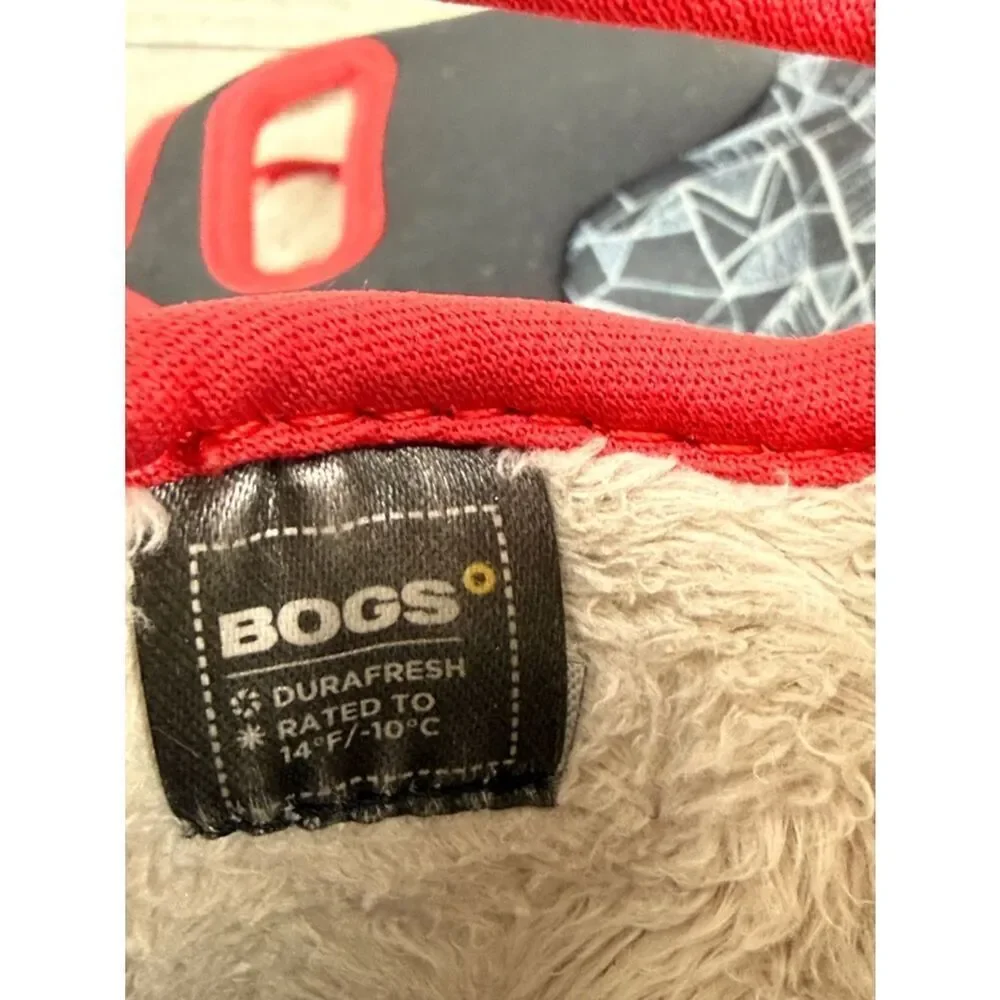Bogs Waterproof 14f Maze Geometric Toddler Boy Sz 6 Red Black Pull On Rain Boots